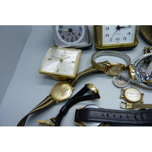 915 - Mechanical wristwatches and alarm clocks, some a/f