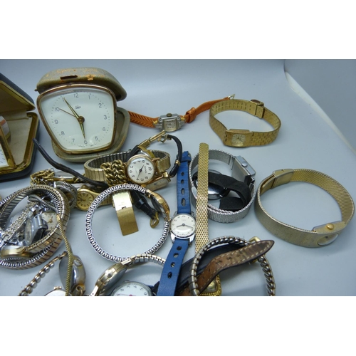 915 - Mechanical wristwatches and alarm clocks, some a/f