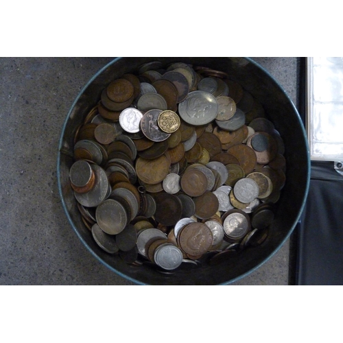 921 - A collection of coins, (in two tins)