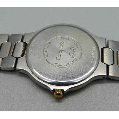 990 - A Longines quartz wristwatch, requires clasp