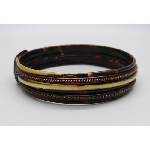 994 - A vintage faux tortoiseshell bangle, a/f