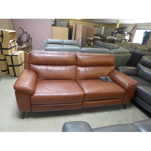 1540 - A Grace chestnut brown leather large 2 seater sofa, original RRP £891.66 + VAT (4186-7) * This lot i... 