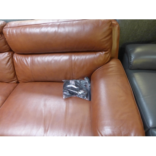 1540 - A Grace chestnut brown leather large 2 seater sofa, original RRP £891.66 + VAT (4186-7) * This lot i... 