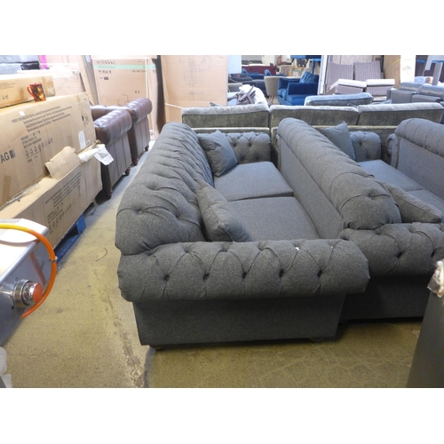 1555 - A Bordeaux 'Dusk' blue fabric 4 seater button back sofa, original RRP £874.99 + VAT (4186-12) * This... 