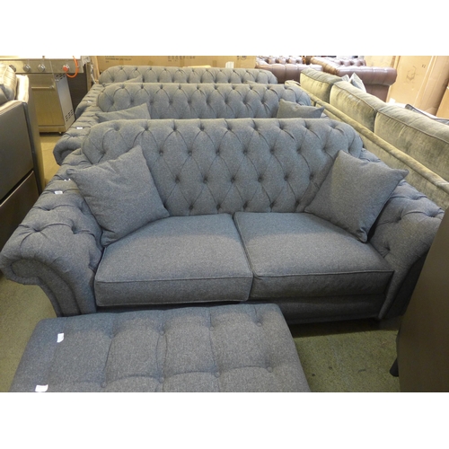 1557 - A Bordeaux 'Dusk' blue fabric 2 seater button back sofa, original RRP £808.33 + VAT (4186-11) * This... 