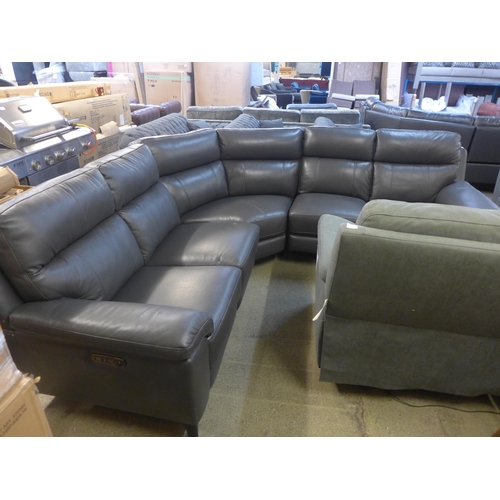 1559 - A Grace grey leather corner power recliner, original RRP £1583.33 + VAT (4186-15) - damaged back cor... 