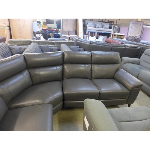 1559 - A Grace grey leather corner power recliner, original RRP £1583.33 + VAT (4186-15) - damaged back cor... 