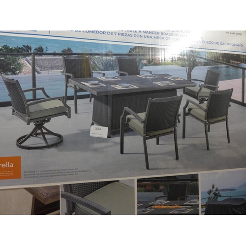 1564 - An Ove Bonavista 7 piece Fire Dining Set, original RRP £1666.66 + VAT - boxed (4183-20) *This lot is... 