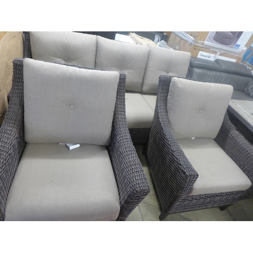 1590 - An Agio Mckenzy 6 piece woven deep seating set, original RRP £1999.99 + VAT -missing stool cushions ... 