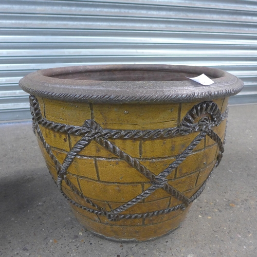 2236 - Two large brown planters