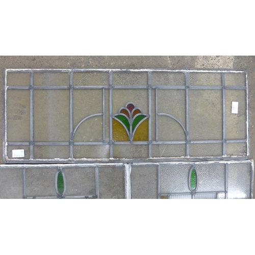 2247 - Five stained glass leaded windows