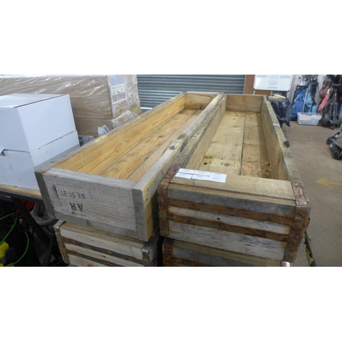 2339 - Two 5ft x 1ft wooden planters