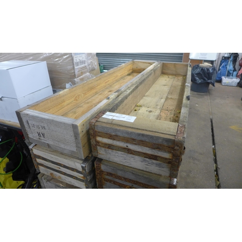 2340 - Two 5ft x 1ft wooden planters