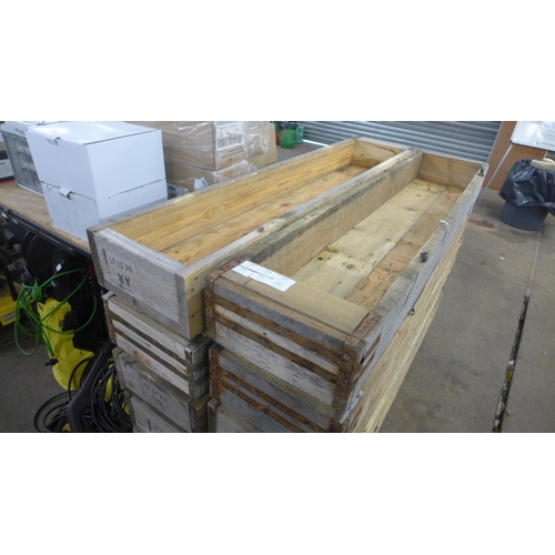 2341 - Two 5ft x 1ft wooden planters