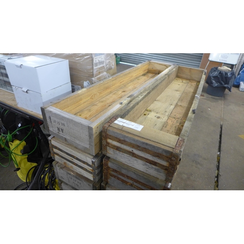 2342 - Two 5ft x 1ft wooden planters