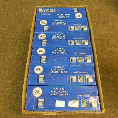 2347 - Six Foetsie electronic insect killers (boxed)