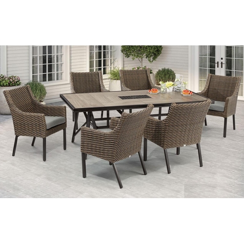 1554 - An Agio Portland 7 piece woven dining set, original RRP £1499.99 + VAT - boxed(4186-4) * This lot is... 