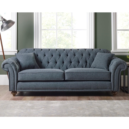 1556 - A Bordeaux 'Dusk' blue fabric 3 seater button back sofa, original RRP £833.33 + VAT (4186-14) * This... 