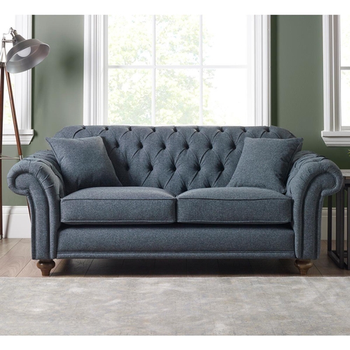 1557 - A Bordeaux 'Dusk' blue fabric 2 seater button back sofa, original RRP £808.33 + VAT (4186-11) * This... 