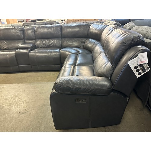 1545 - A Dunhill grey leather power reclining sofa, original RRP £1833.31 + VAT (4186-28) * This lot is sub... 