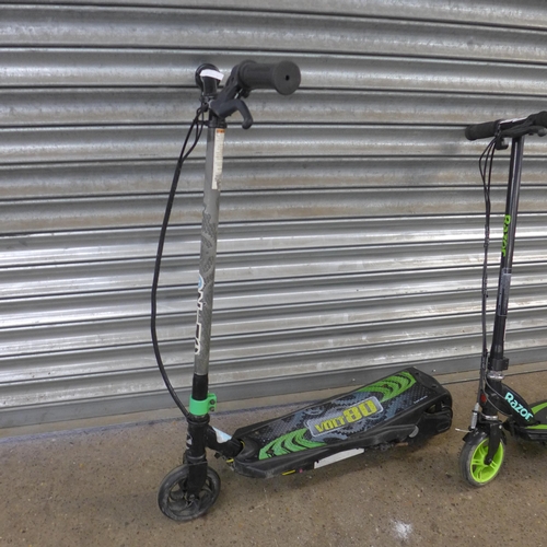 2223 - Two electric scooters with batteries - no chargers  (police repossession)