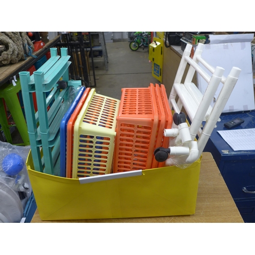 2430 - 2 storage stacker with boxes