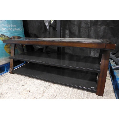 3033 - Harlowe 3-In-1 Black Glass TV Stand - model no:- CSC3N1C-56-9, original RRP £149.97 + VAT (303-244) ... 