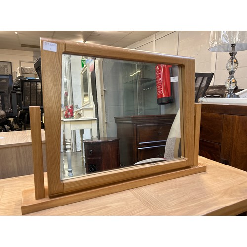 1632 - A Mark Webster Designs oak framed mirror