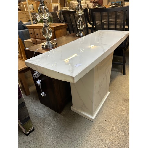 1633 - A white and grey marble console table