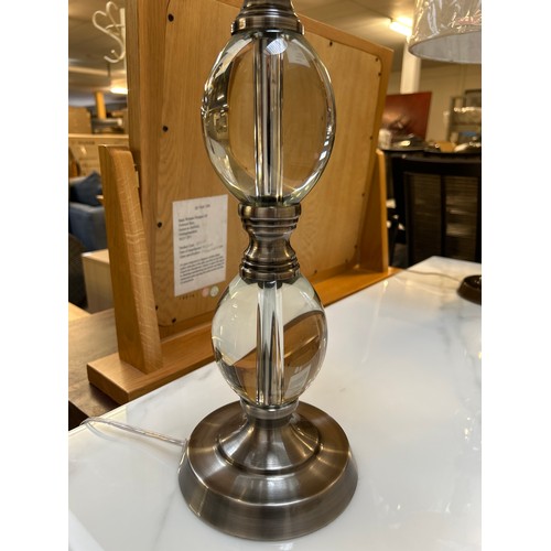 1634 - A glass bubble based table lamp with oatmeal shade