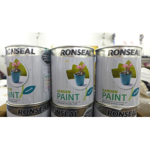 2367 - Ronseal Garden paint, Peacock (wood, brick, terracotta, metal) x 29 tins