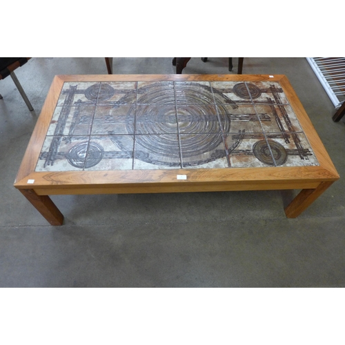 1 - A Danish Trioh rosewood and Ox-Art tiled top coffee table. CITES A10 no. 23GBA10YIHWUJ