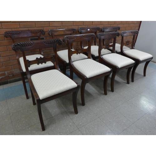 118 - A set of eight Regency mahogany dining chairs