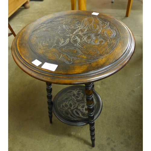 147 - A Victorian carved beech bobbin turned circular occasional table