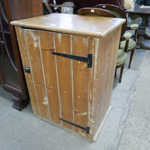 182 - A Victorian style pine single door kitchen cupboard