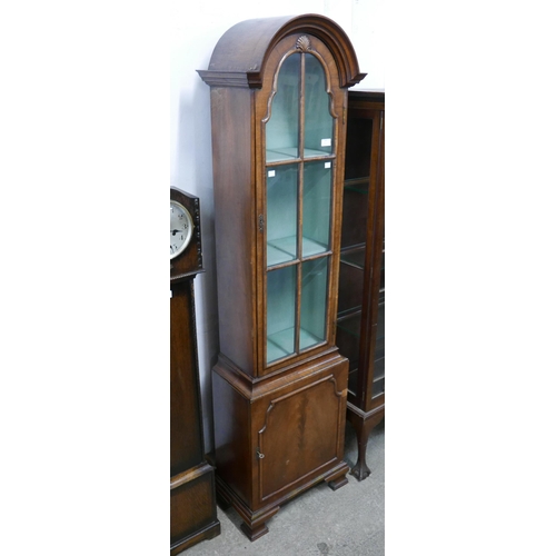 247 - A Queen Anne style walnut domed top bookcase