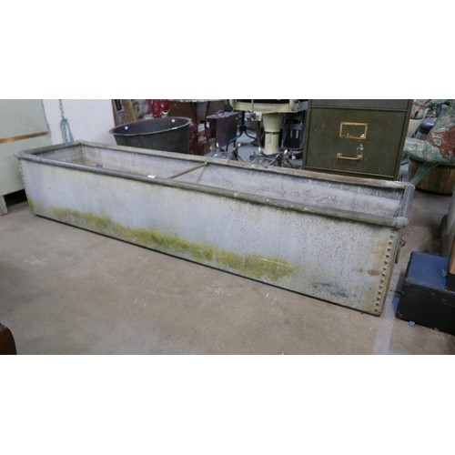 272 - A large galvanised trough