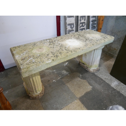 288 - A concrete pedestal garden bench