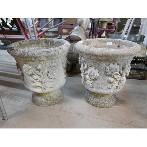 324 - A pair of concrete garden planters