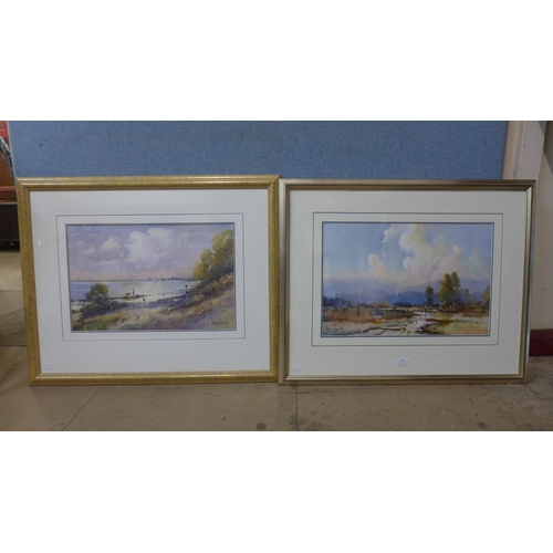 354 - Ivars Jansons (Australian 1939-2017), pair of landscapes, watercolour, framed