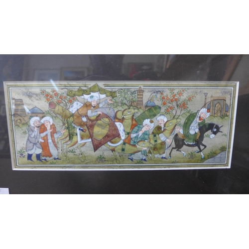 372 - A pair of Persian gouaches, framed