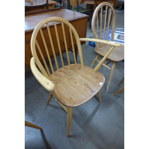 45 - Five Ercol Blonde elm and beech Windsor chairs