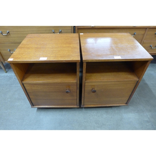 93 - A pair of Avalon teak bedside cupboards