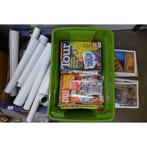 1133 - A box of cycling magazines, Tour De France, Cycle Sport, Pro Cycling and Architectural Digest magazi... 