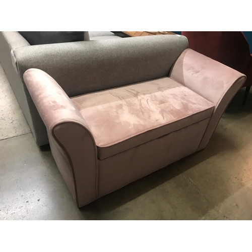 1353 - A pair of cherry blossom velvet upholstered three seater sofas, footstool and window seat RRP £1558