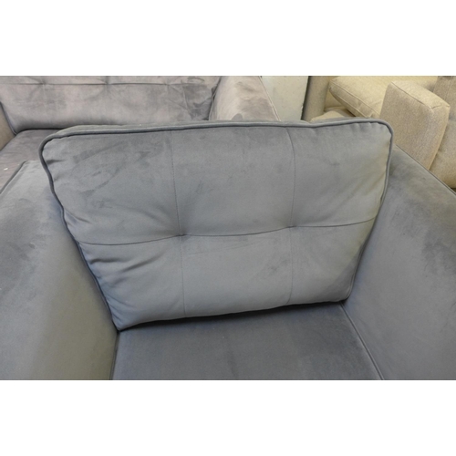 1420 - A slate velvet upholstered armchair