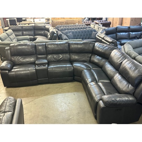 1428 - A Dunhill grey leather power reclining sofa, original RRP £1833.31 + VAT (4186-28) * This lot is sub... 