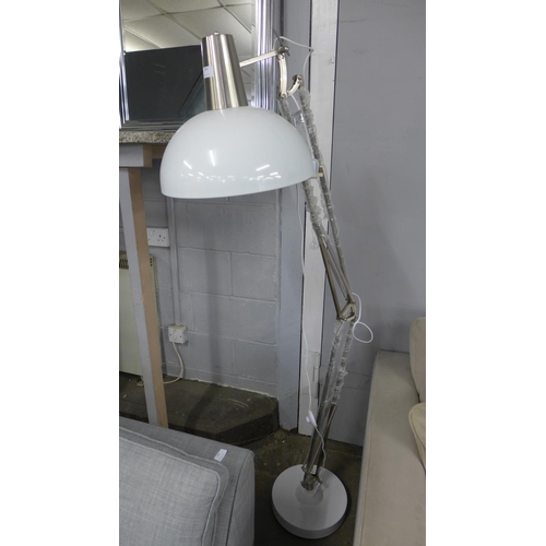 1430 - A white painted and chrome floor standing anglepoise lamp