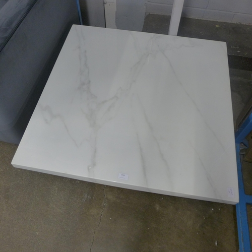 1418 - A white marble effect square coffee table