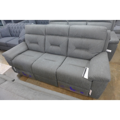 1422 - A Justin grey 3 Seater power recliner sofa, original RRP £999.98 + VAT (4185-27) *This lot is subjec... 